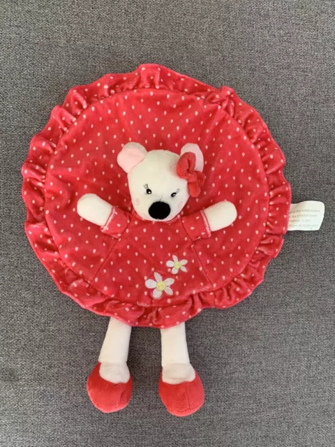 Doudou Souris Plat Rose à Pois Blancs Nœud Rose PAT & RIPATON La Halle Kimbaloo