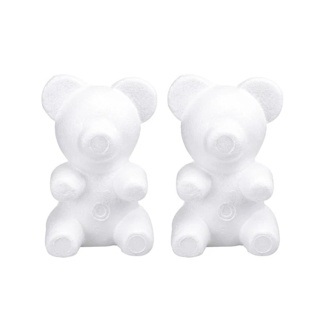 2 bolas de espuma de poliestireno modelo de oso de fiesta con forma de flor floral rosa