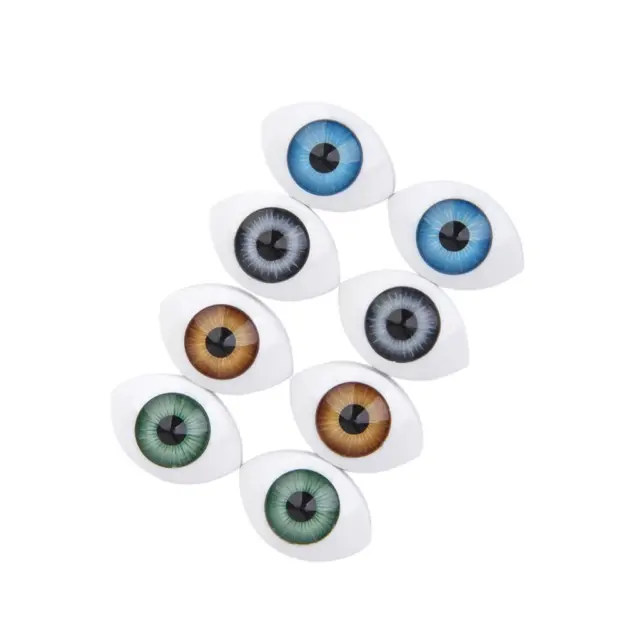 8pcs 12mm Iris Oval Hollow Plastic Doll Dollfie Eyes Eyeballs