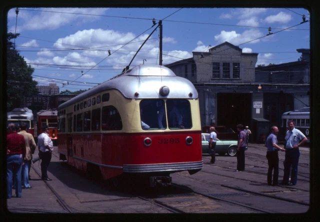 Trolley Slide - Boston MBTA #3295 PCC Streetcar 1981 Cleveland Circle Car House