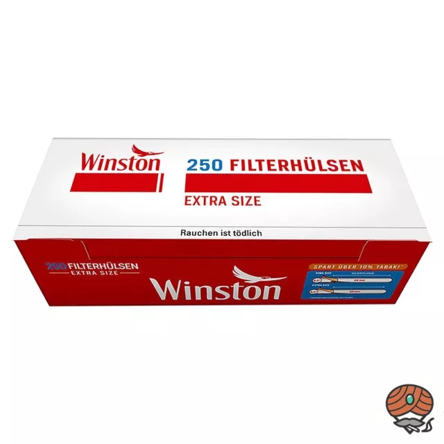 2x Burton Red Volumentabak Mega Box à 290g + 1000 Winston Extra Hülsen, Box 2