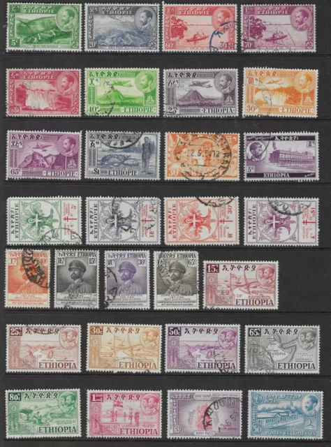 Ethiopia 1947 - 55 Fine Used Selection. 29 Stamps.  (5387)