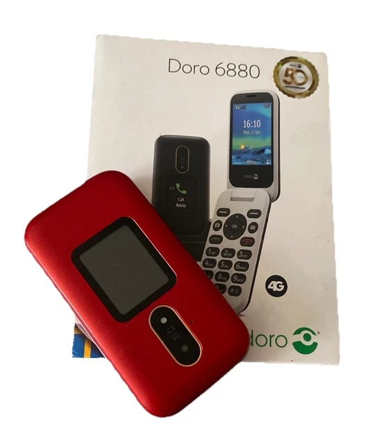 Doro 6880 Senior 4G Unlocked Flip Phone - Easy To Use With Big Buttons, SOS, & External Screen