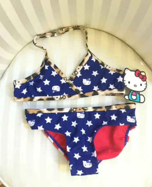 Girl's HELLO KITTY by Sanrio Swimsuit Bathing Suit Tie Dye 7/8 NWT