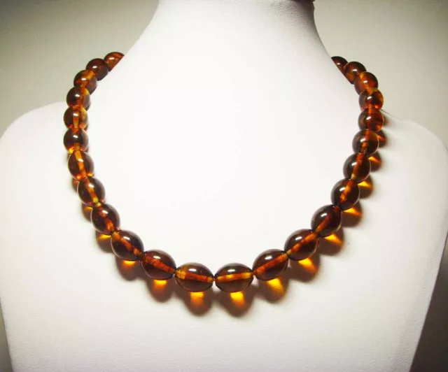 Natural Baltic Amber  Necklace olive cognac amber beads Genuine amber  pressed