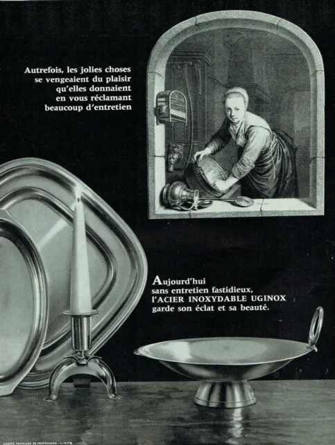 publicité Advertising 11211 1959   uginox  acier inoxydable  art de la table