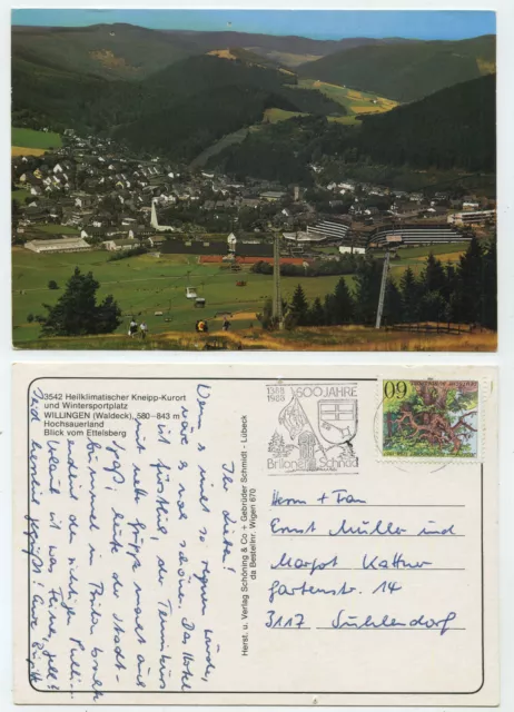 84001 - Willingen (Waldeck) - Blick vom Ettelsberg - Ansichtskarte, gelaufen