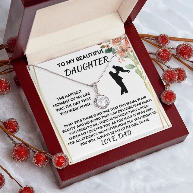 To My Beautiful Daughter Eternal Hope Happiest Moment Personalized Necklace Gift