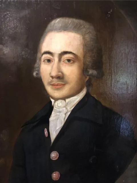 Portrait Homme Important daté 1783 Signé 18eme XVIIIEME Peinture Huile Or Cadre 3