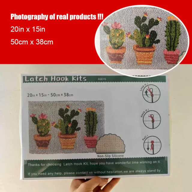 Cactus Latch Hook Rug Kit NEW 50x38cm