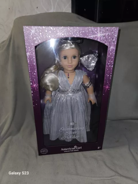 American Girl Doll Shimmering Silver Holiday Collector 2023 LE Swarovski