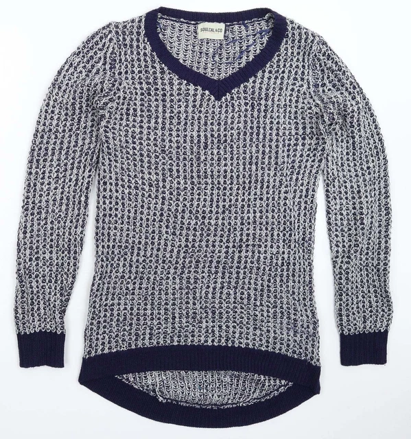 SoulCal&Co Womens Blue Scoop Neck Acrylic Pullover Jumper Size 12