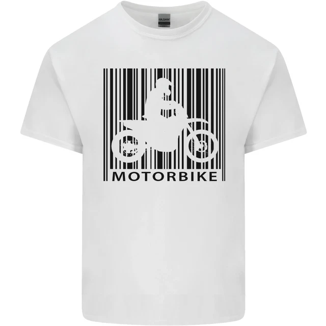 T-shirt moto codice a barre biker moto bambini bambini