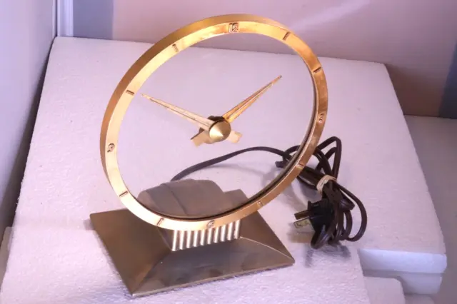 Original MCM Mid Century Modern Bellwood IL Jefferson Golden Hour Electric Clock