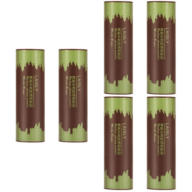 6 piezas polvo de relleno para cabello instantáneo con sombra de línea de cabello abdominales Miss polvo