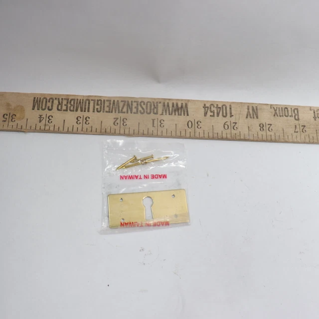 MB Drawer Stamped Keyhole Cover Rectangular Solid Brass 2" x 7/8" 1216-PB