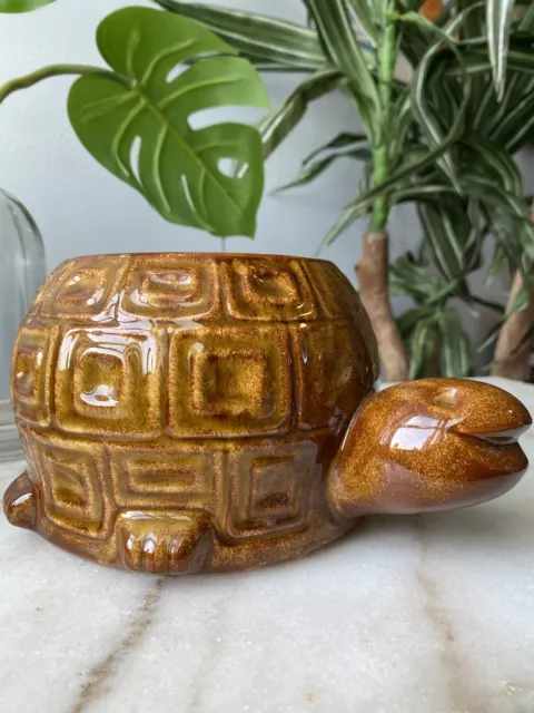 Vintage McCoy Pottery Ceramic Smiling Turtle Planter USA