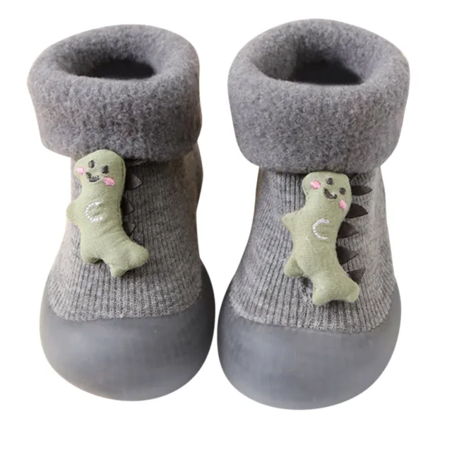 Pantofole antiscivolo bambini bambina ragazzi bambini calze di cotone scarpe inverno caldo Regno Unito 3
