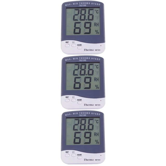 3 Pieces Weiß Thermometer Feuchtigkeitsmessgerät Für Den Innenbereich Digitale