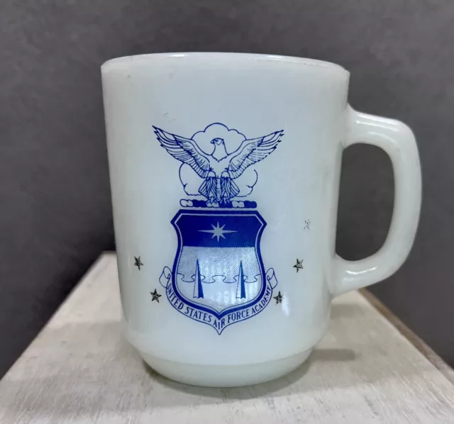 Anchor Hocking Milk Glass Air Force Academy Vintage Mug 25