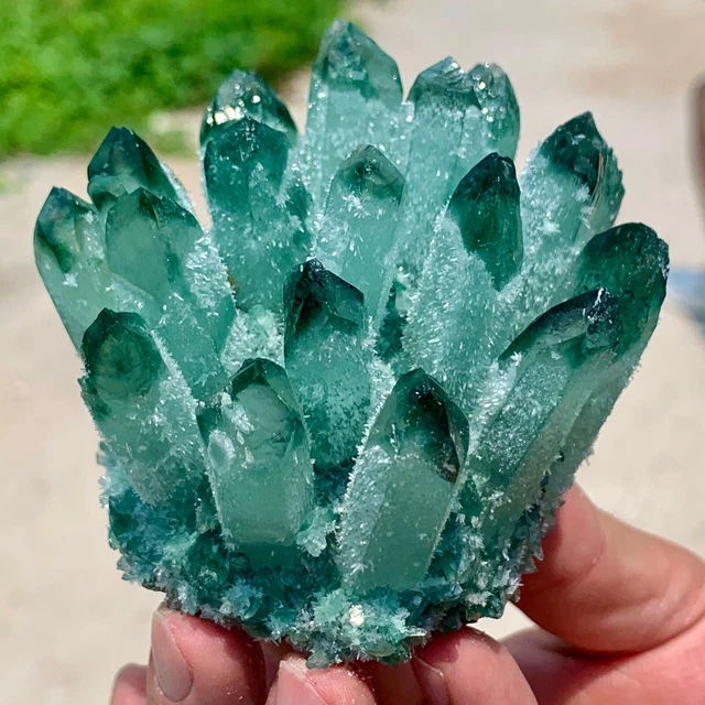 369G A+++New GREEN Phantom Quartz Crystal Cluster Mineral Specimen Healin