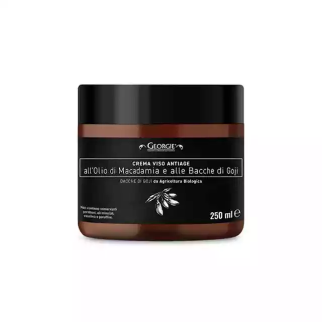 Crema viso antiage all'olio di macadamia e alle bacche di goji 250 ml. Georgie