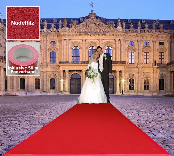 Event Hochzeits Roter Teppich B1  VIP 130x400 rot Läufer