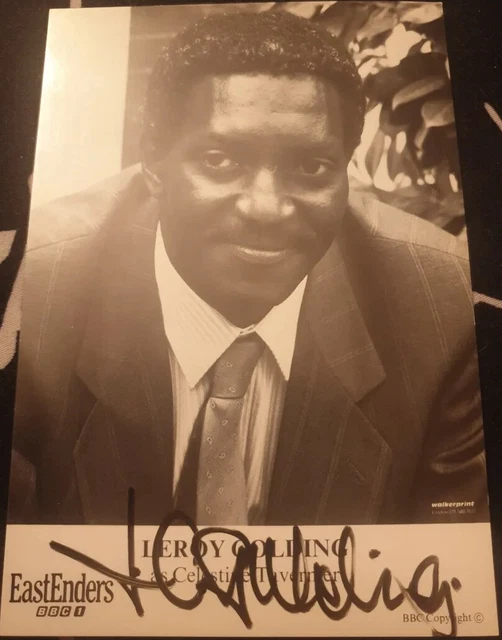 BBC EastEnders Celestine Taverni Hand Signed Cast Card Leroy Golding Autograph