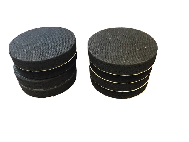 8 Open Cell Sponge Rubber 3120 Medium Density DIsc 3” DIA X 1/2” THK  w/Adhesive