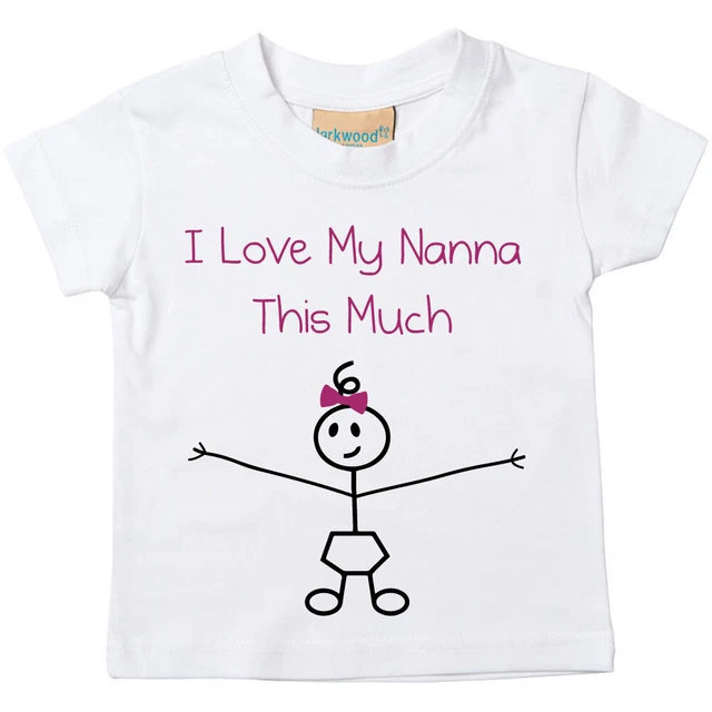T-shirt bambina I Love My Nanna This Much bambino bambino disponibile nelle taglie 0-6