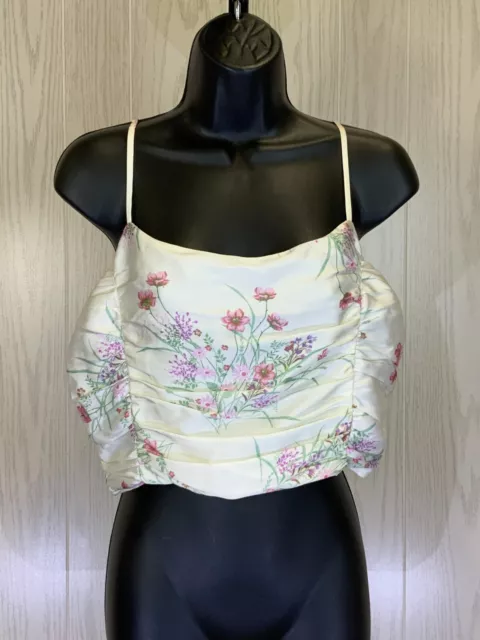 Joie Floral Tank Top, Women's Size M, White NEW MSRP $124