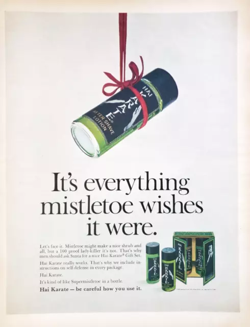 Hai Karate Gift Set 1968 Vtg PRINT AD Cologne Aftershave Christmas Mistletoe