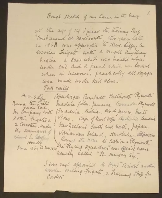 Admiral Sir George Le Clerc Egerton (1852–1940) Signed Autobiographical Letter 3