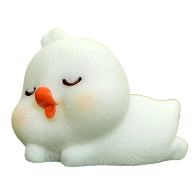 Miniature Figurine Vivid Decorative Lovely Duckling Shape Miniature Statue Model