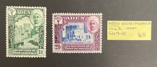 Aden Shihr + Mukalla 1942 Stamps- HMM SG9-10