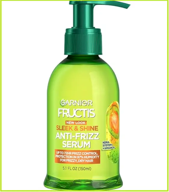 Garnier Fructis Sleek & Shine Anti-Frizz Serum, Frizzy, Dry Hair, 5.1 fl oz.*