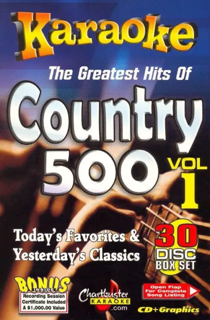 KARAOKE CHARTBUSTER CDG's COUNTRY 500 Vol.1 A 30 CDG Disc SET REDUCED PRICE $40