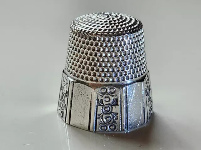 Antique Goldsmith Stern Co Sterling Silver Thimble size 9 No holes c1900's EC