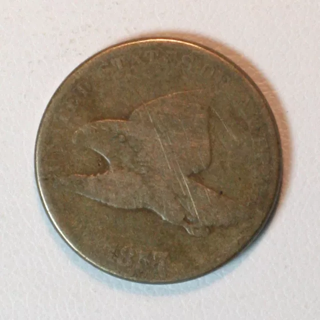 1857 Flying Eagle Cent - From An Old Collection