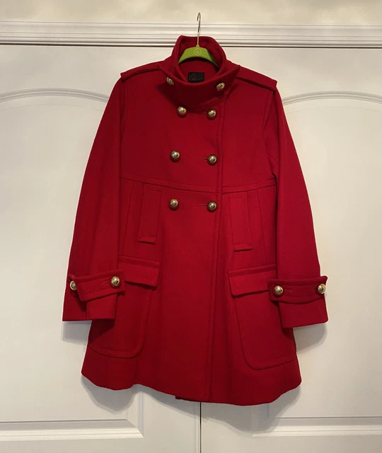Victoria’s Secret Via Ladies Vintage 100% Wool Military Button Pea Coat Jacket