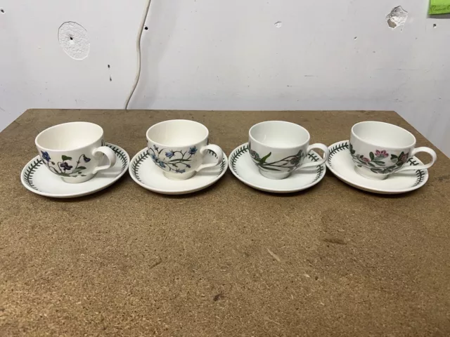 Portmeirion Botanic Garden Breakfast Cups and Saucers, Set Of 4, Various Designs