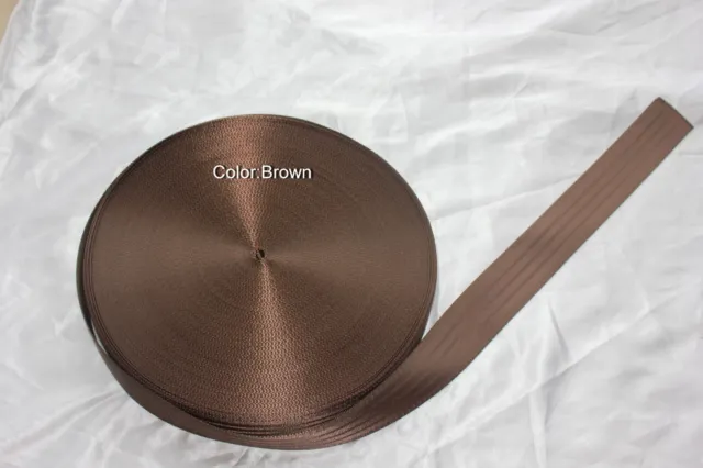 50 meter Brown color  48mm wide SEAT BELT STRAP WEBBING