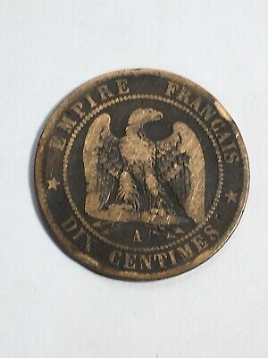 Monnaie France 10 Centimes Napoléon III Tête Nue 1856 A (9-15)