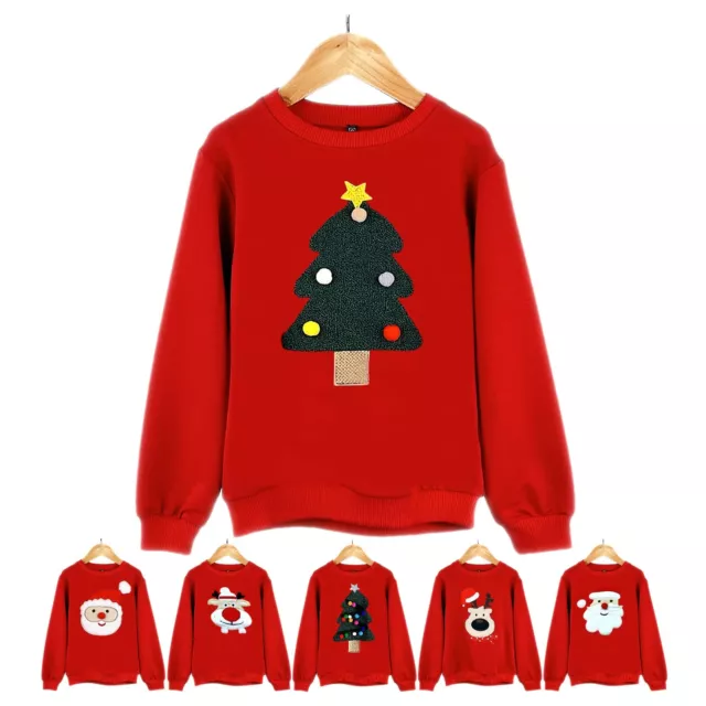 Boys Girls Kids Christmas Sweatshirt Reindeer Sweater Xmas Jumper Top Rudolph