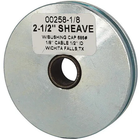 Zoro Select 00258-1/8-C Sheave, Wire Rope, 1/8 In Max Cable Size, 685 Lb Max