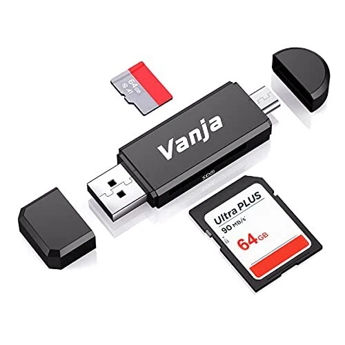 Vanja Lecteur Cartes SD Micro USB et USB 2.0 Adaptateur Mémoire avec Standard...