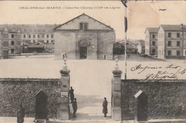 CPA 51 CHALONS sur MARNE Caserne Chanzy (106é de Ligne)