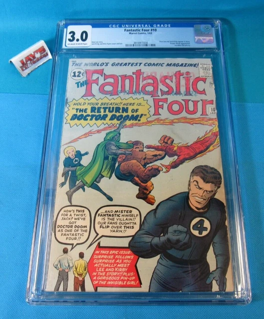 Fantastic Four #10 Stan Lee & Jack Kirby App in Story Marvel Comics 1/63 3.0 CGC