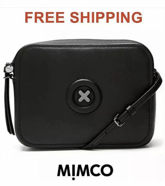 MIMCO DAYDREAM HAND Bag Black Hip Handbag Cross Body GUNMETAL BNWT