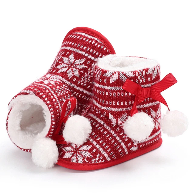 3 paia di baby stivali da neve in cotone flannella racchette da neve calde